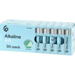 AA/LR6-batterier, alkaliska, 30-pack