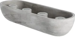 Adventsljusstake levande ljus grå, 30 x 10 cm