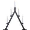 Adventsljusstake Oliver 5-armad LED svart metall, 55 cm