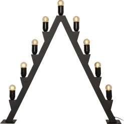 Adventsljusstake utomhus Max 9-armad LED svart metall, 83 cm