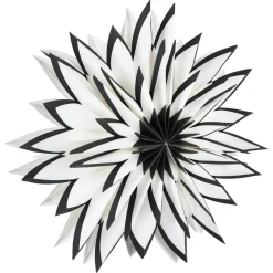 Adventsstjärna vit och svart papper, 60 cm