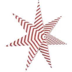 Adventsstjärna röda och vita ränder, papper, 50 cm