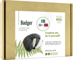 Agna Wool Art Kit filtad ull, grävling, 10 cm