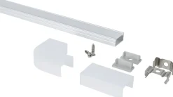 Aluminiumprofil till LED-list, med frostat lock, 1 m