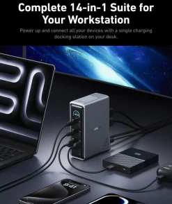 Anker Prime laddstation USB-C/A 6 portar GaN, 200 W