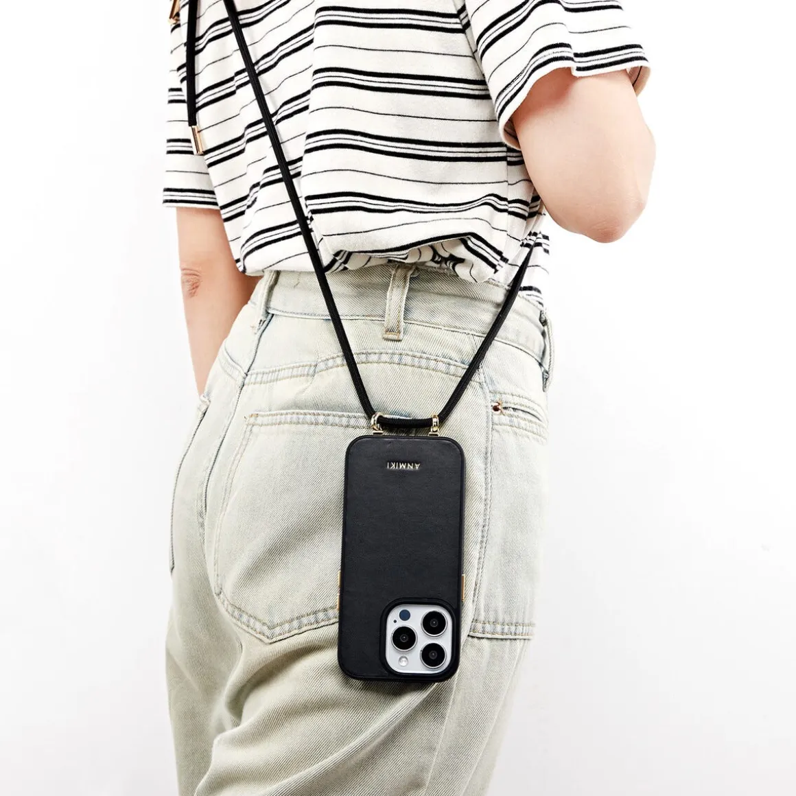 Anmiki Crossbody Phone Case iPhone 14 Pro mobilskal med axelrem