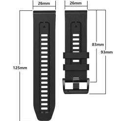 Armband för Garmin 26 mm, läder och silikon