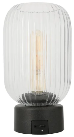 Batteridriven portabel bordslampa glas, laddbar