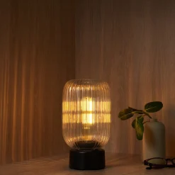 Batteridriven portabel bordslampa glas, laddbar