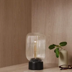 Batteridriven portabel bordslampa glas, laddbar