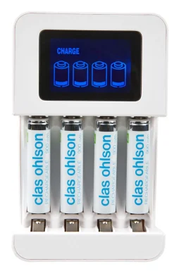 Batteriladdare LCD med 4 x HR03