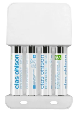 Batteriladdare med 4 x HR03-batterier