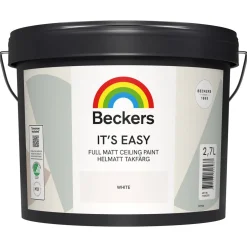 Beckers Its Easy helmatt takfärg inomhus, vit, 2,7 liter
