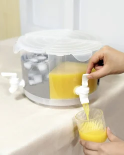 Behållare med 4 tappkranar, lock och snurrbricka, 5,5 liter