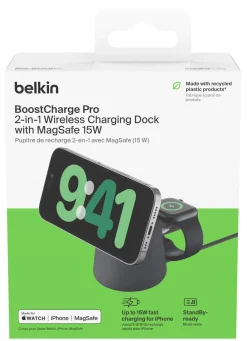 Belkin BoostCharge Pro 2-i-1 laddställ MagSafe 15W