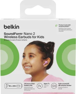 Belkin Soundform Nano V2 in ear-hörlurar för barn