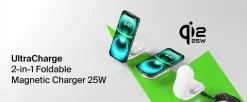 Belkin UltraCharge 2 in 1 Qi2-laddare, 25 W