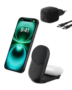 Belkin UltraCharge 2 in 1 Qi2-laddare, 25 W