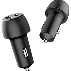 Billaddare 12, 24 V, USB-C / USB-A, svart