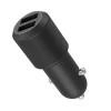 Billaddare 2 x USB-A till 12/24 V, 24 W, svart