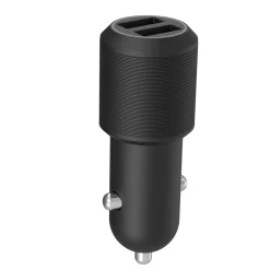 Billaddare 2 x USB-A till 12/24 V, 24 W, svart