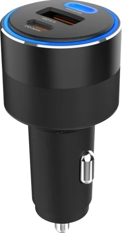 Billaddare 3-i-1, 12 V, 24 V, USB-C och USB-A, 78 W