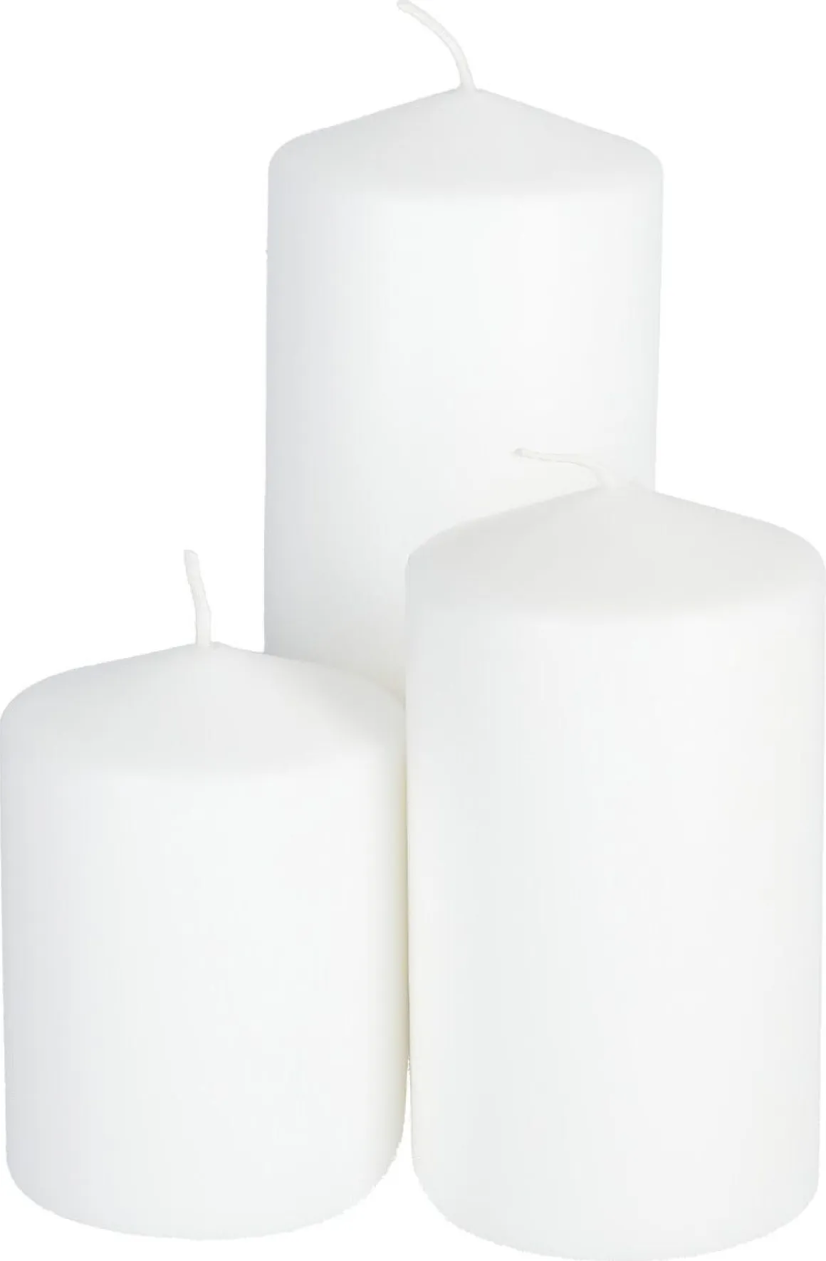 Blockljus i stearin, 6,7 cm i diameter, vitt