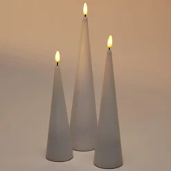 Blockljus LED flammande låga, vit, konformat, inomhus