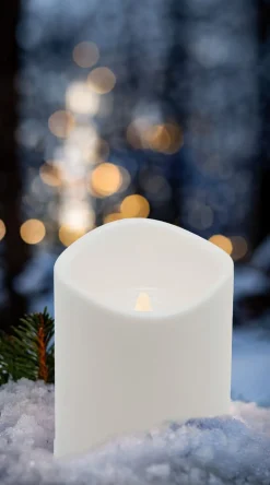 Blockljus LED med timer utomhus, vitt, Northlight