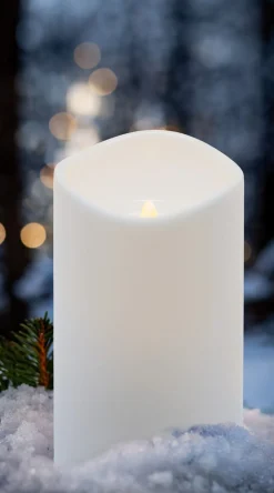 Blockljus LED med timer utomhus, vitt, Northlight