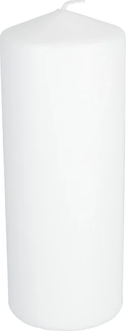 Blockljus i stearin, 6,7 cm i diameter, vitt