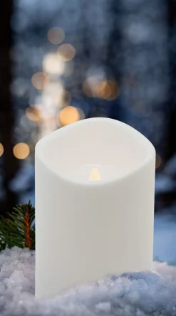 Blockljus LED med timer utomhus, vitt, Northlight