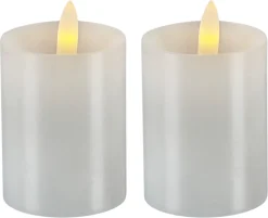 Blockljus LED uppladdningsbart, 5 x 6,5 cm, 2-pack