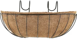 Blomlåda balkong metall med kokosmatta, 48 cm