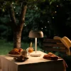 Bordslampa utomhus solcell USB-C dimbar, vit