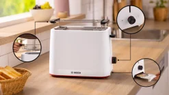 Bosch MyMoment brödrost 2 skivor, vit, TAT3M121