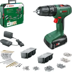 Bosch 18V skruvdragare med slag, box och 241 tillbehör