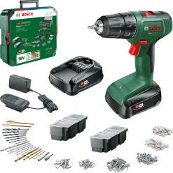 Bosch 18V skruvdragare med box och 241 tillbehör