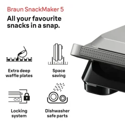 Braun SnackMaker 5 bordsgrill SM5006, 800 W