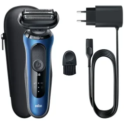 Braun Series 6 61-B1000s blå, rakapparat Wet & Dry