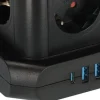 Brennenstuhl Socket Tower 8-vägs grenuttag, 3 USB, svart