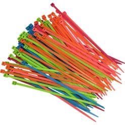 Buntband 150 mm långa, 5 olika färger, 100-pack