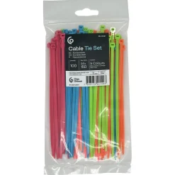 Buntband 150 mm långa, 5 olika färger, 100-pack
