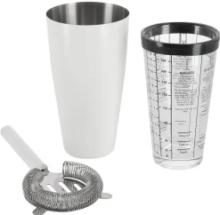 Cocktailshaker i glas och metall
