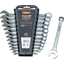 Cocraft blocknyckelsats, fasta nycklar 6-19 mm, 12 delar