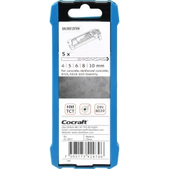 Cocraft borrsats betong, 4, 5, 6, 8 och 10 mm, 5-pack