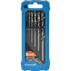 Cocraft borrsats HSS metall och plast, 2–8 mm, 6-pack