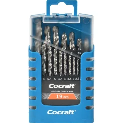 Cocraft borrsats metall 1-10 mm, 19 delar