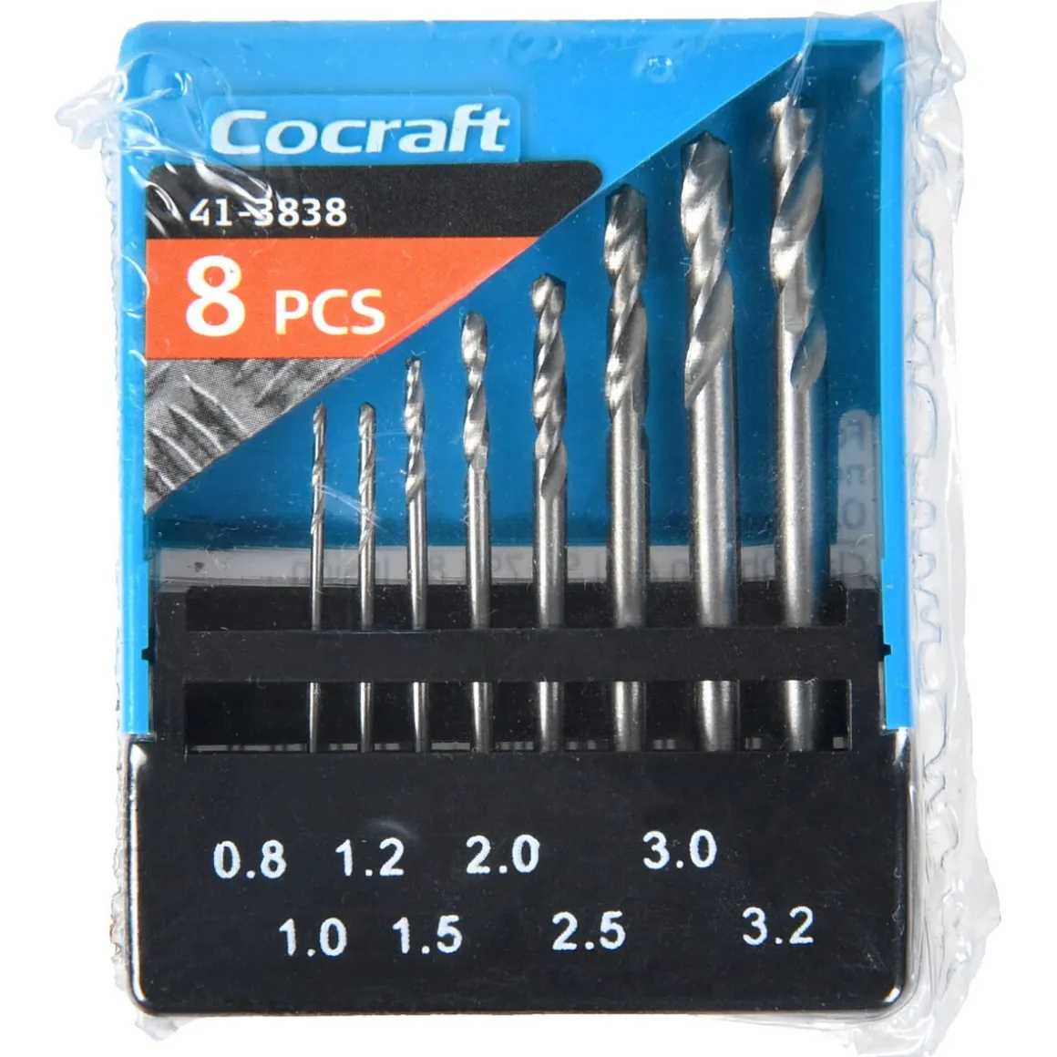 Cocraft borrsats trä och metall 0,8-3,2 mm, 8 delar