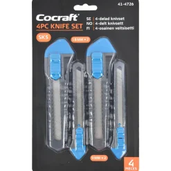 Cocraft brytbladskniv 9 och 18 mm brytblad, 4-pack